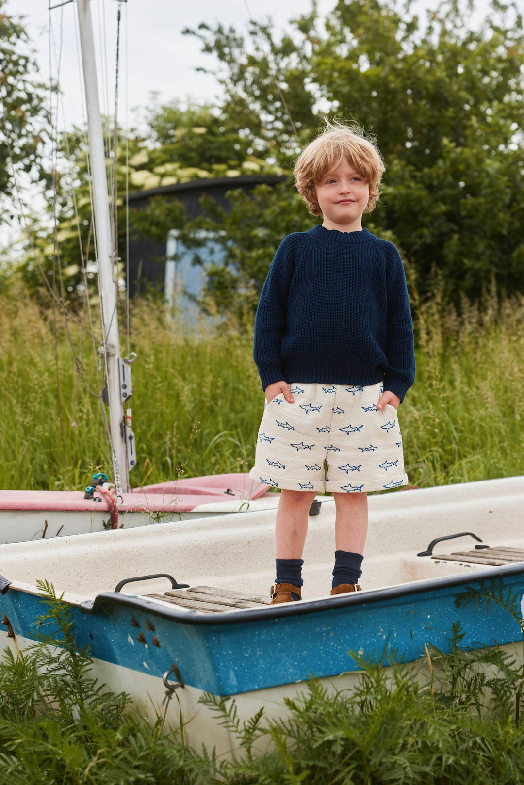 Knitted Classic Rib Sweater - NAVY