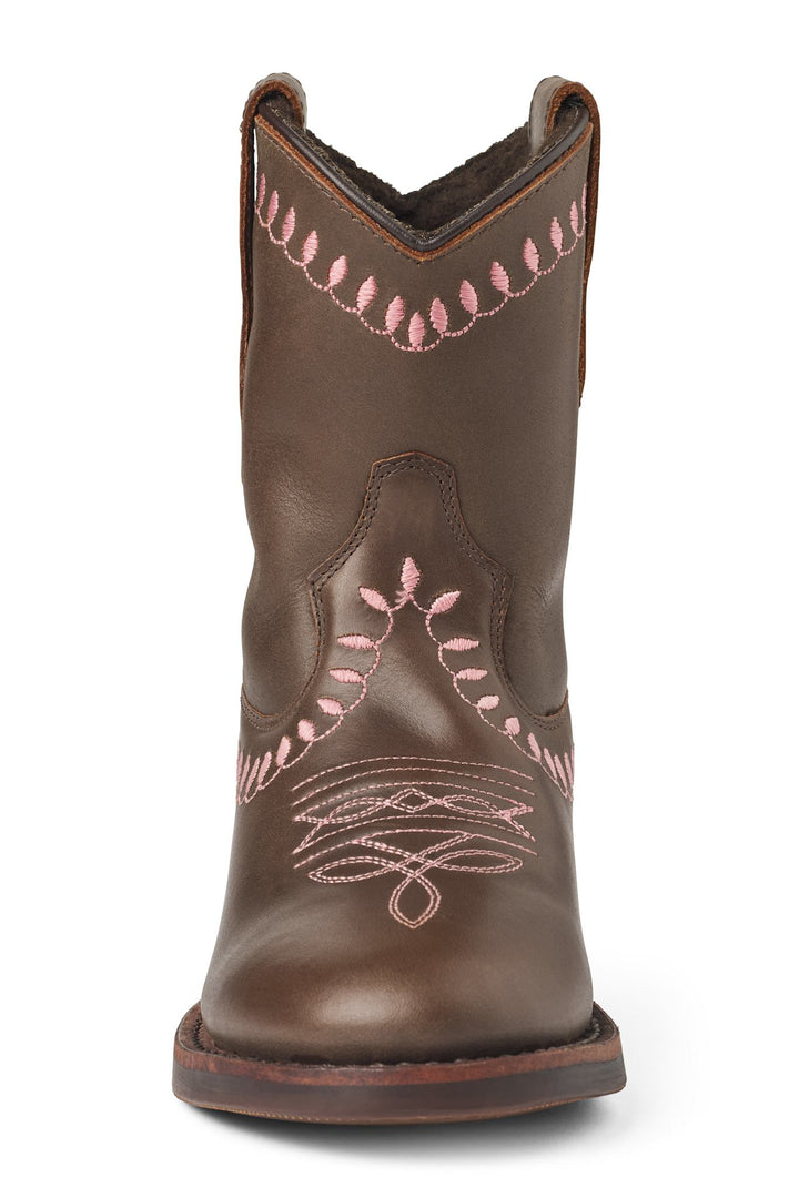 Bow Boot w. Warm Lining - Low - Dk. Brown