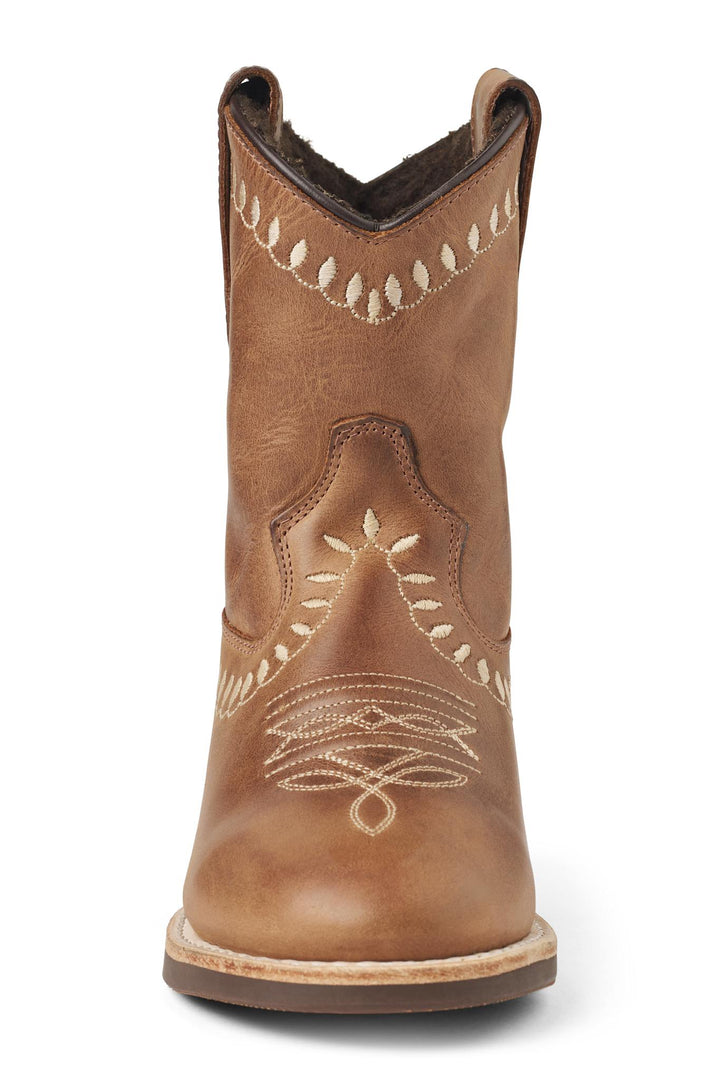 Bow Boot w. Warm Lining - Low - Cognac