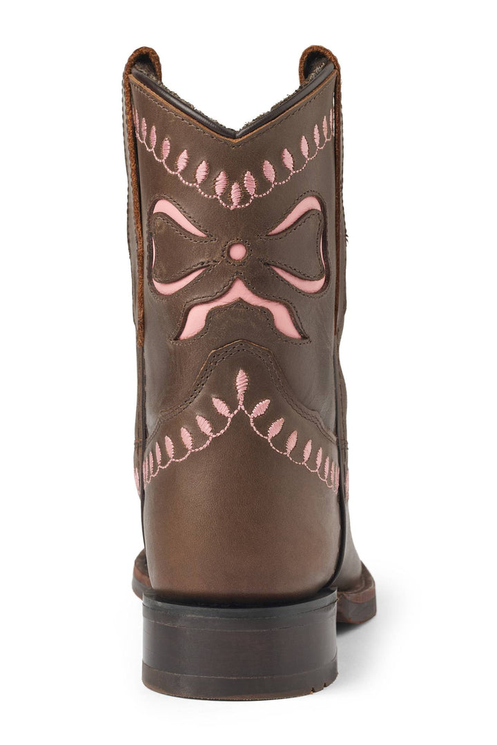 Bow Boot w. Warm Lining - Low - Dk. Brown