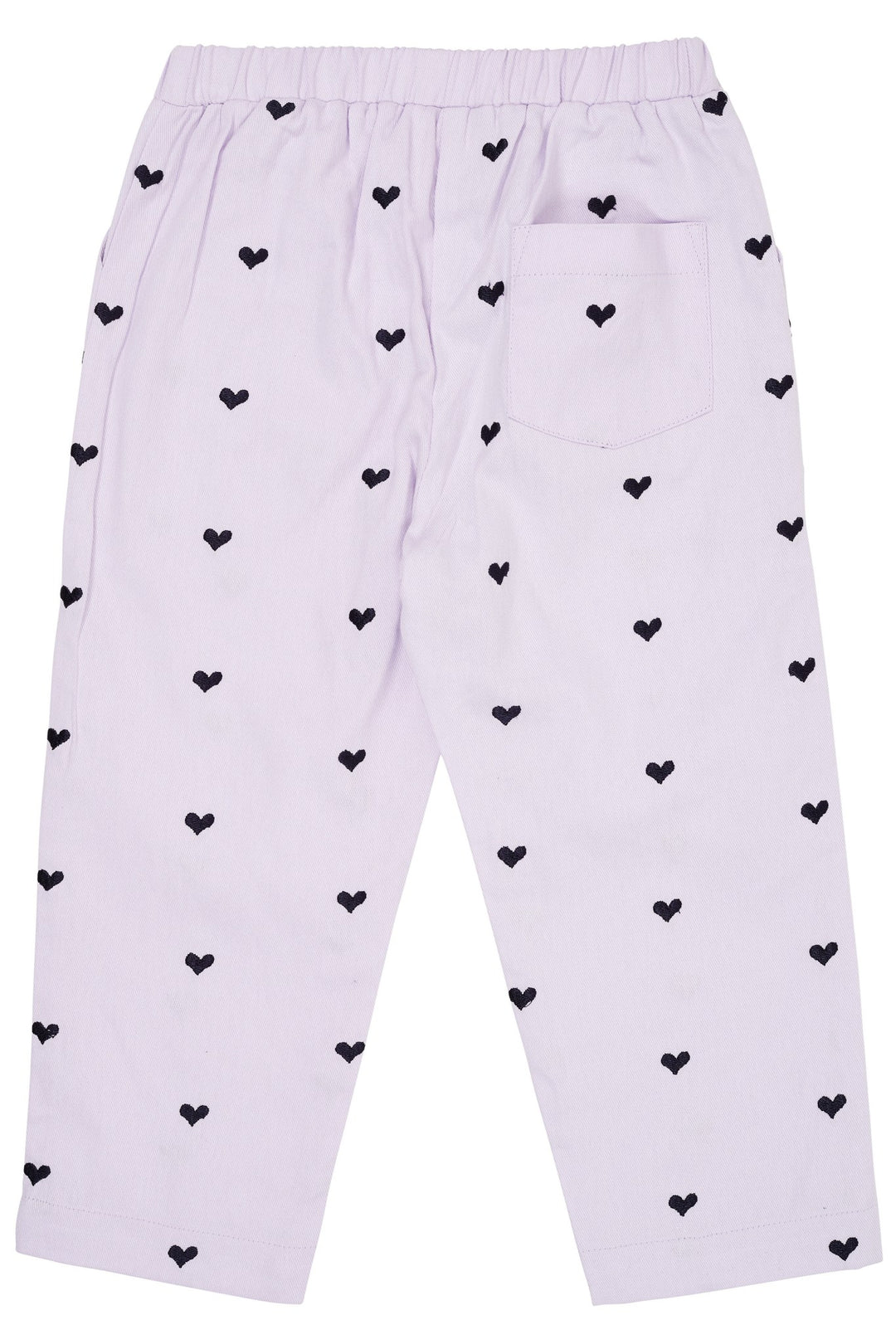 TWILL HEART PANTS - LAVENDER W NAVY HEARTS