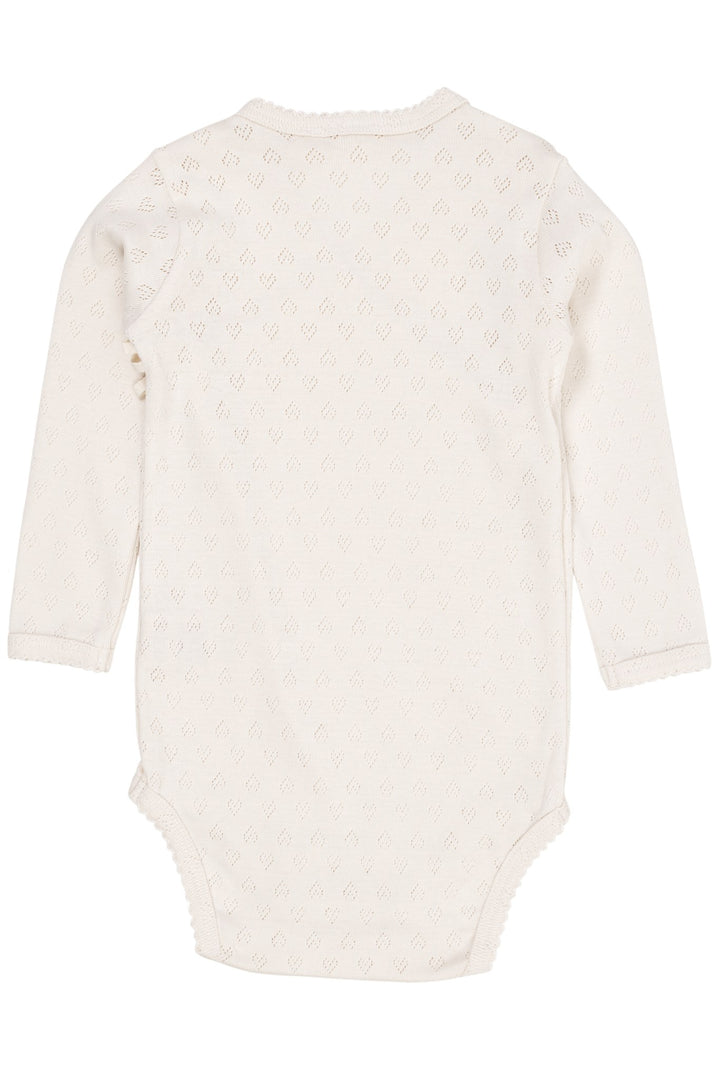 POINTELLE HEART CROSSOVER BODY LS - CREAM