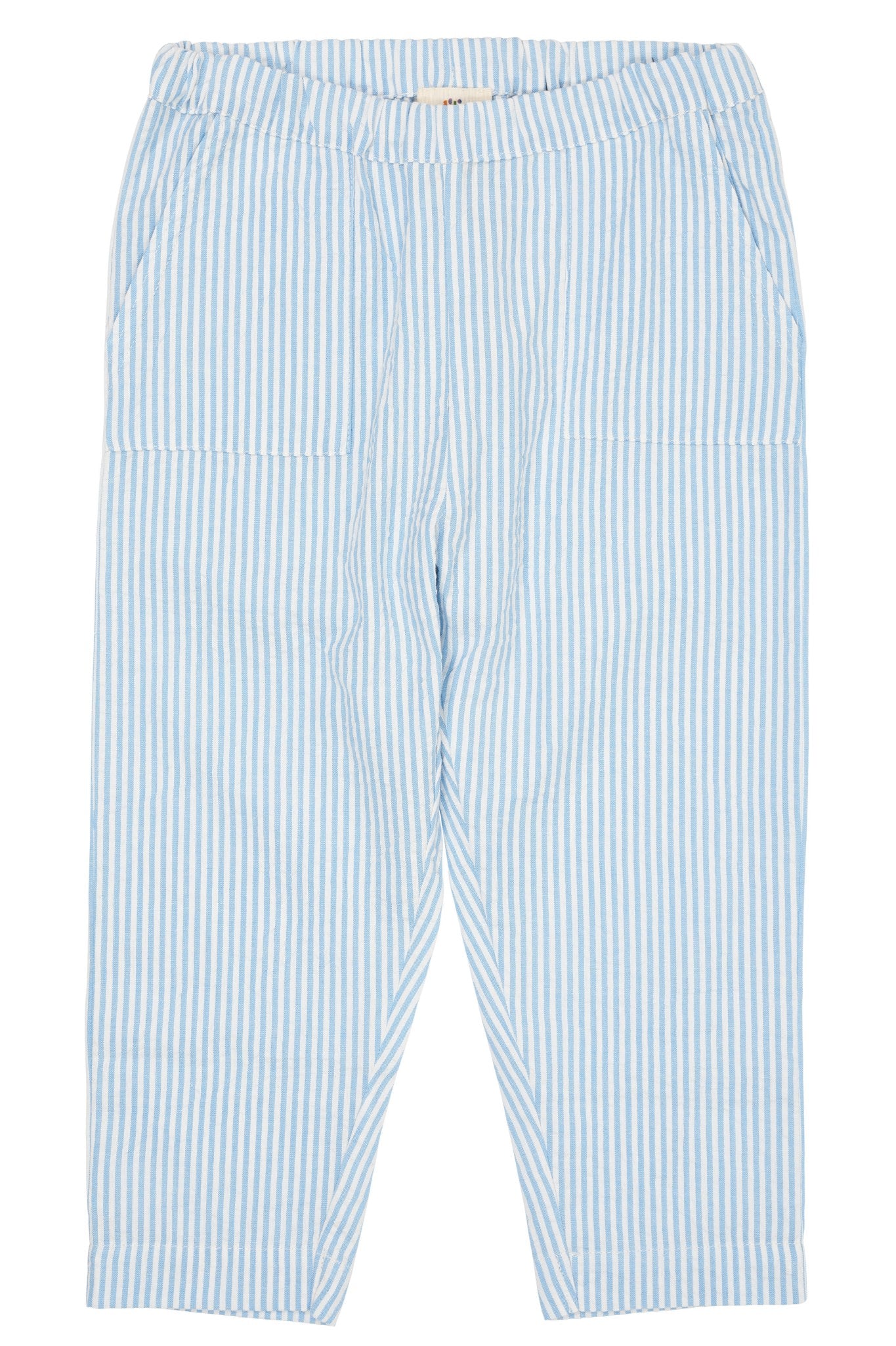 SEERSUCKER PANTS - SKY BLUE W CREAM STRIPE