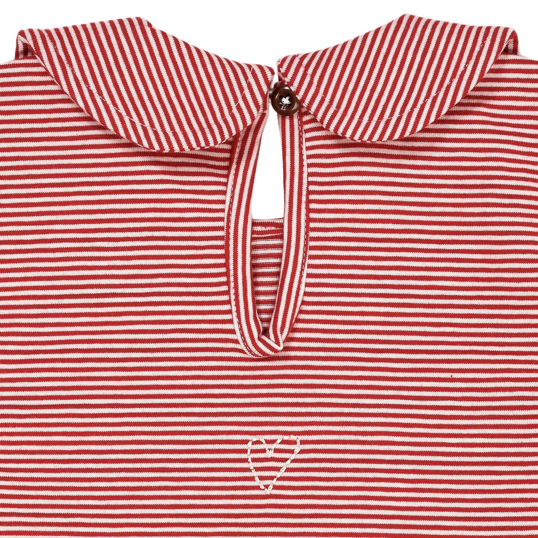 STRIPED BLOUSE W. COLLAR LS - RED/CREAM STRIPE