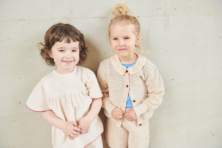 SEERSUCKER BLOUSE W. CONTRAST EDGE - DUSTY ROSE W CREAM STRIPE