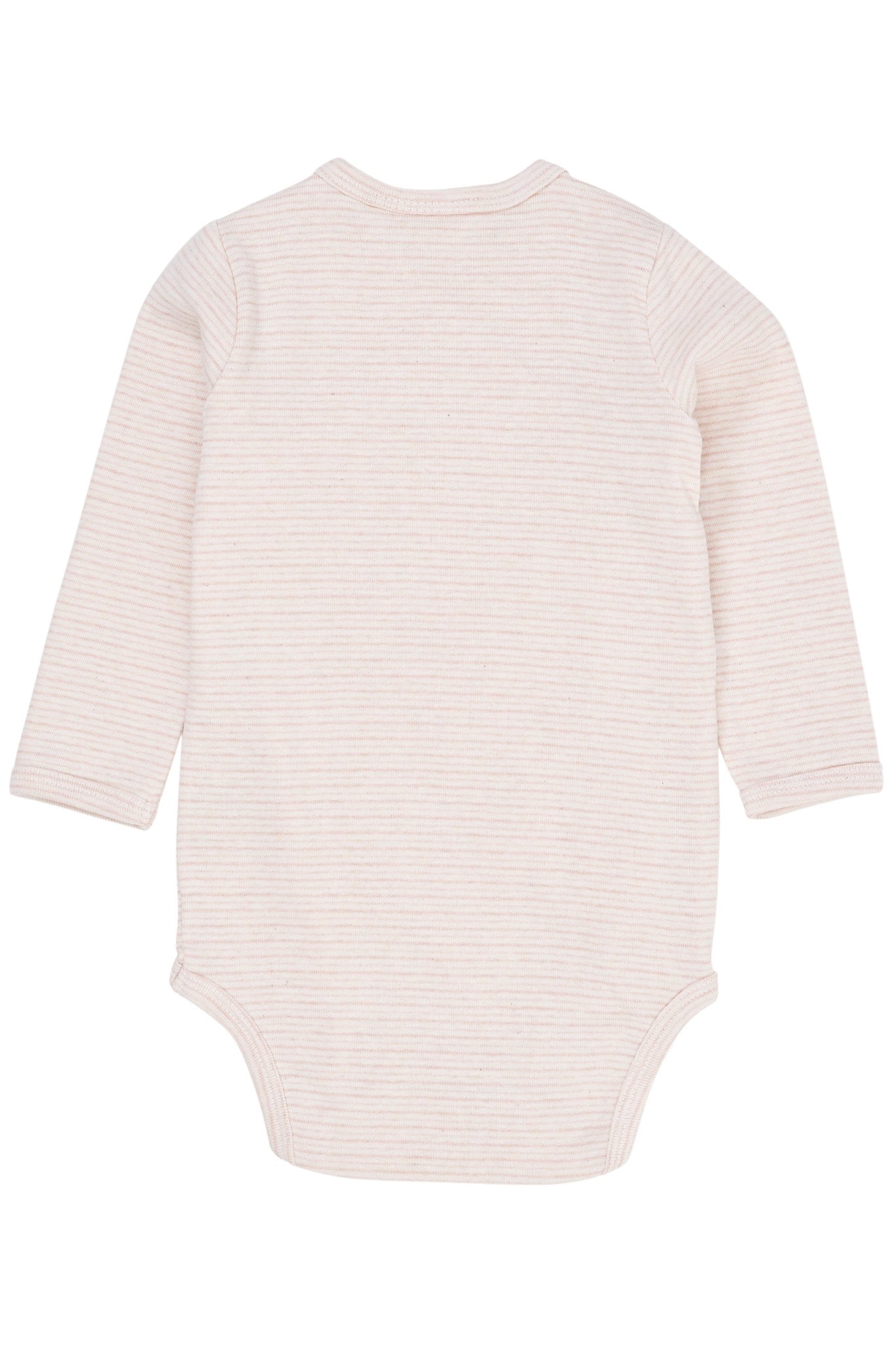 BABY STRIPED WRAP BODY LONG SLEEVE - SOFT PINK STRIPE