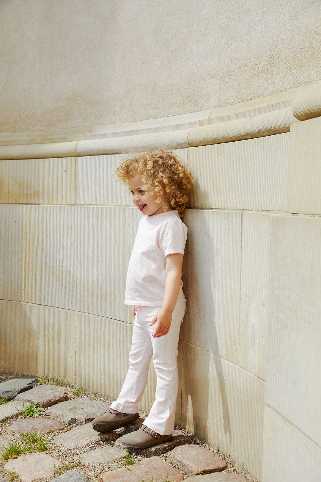 STRIPED FLARE PANT - BALLERINA/CREAM STRIPE