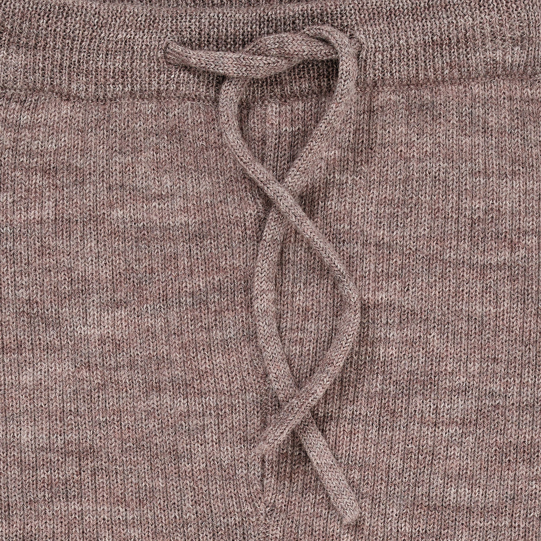 MERINO CLASSIC RIB LEGGINGS W. DRAWSTRINGS - NATURAL MELANGE