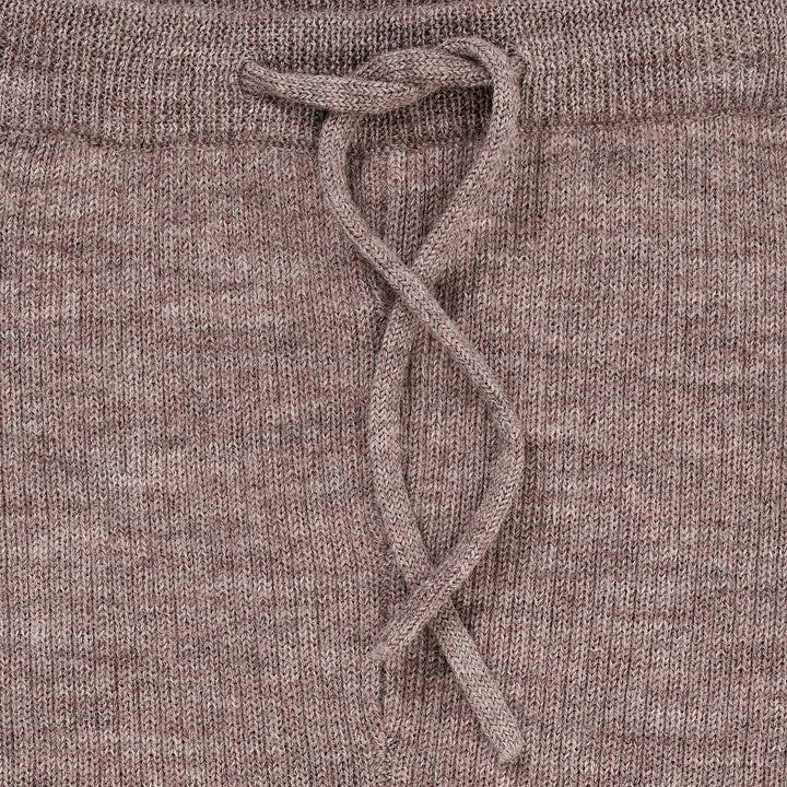 MERINO CLASSIC RIB LEGGINGS W. DRAWSTRINGS - NATURAL MELANGE