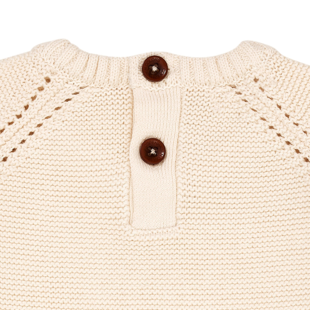 KNITTED PULLOVER W. FRILL - CREAM