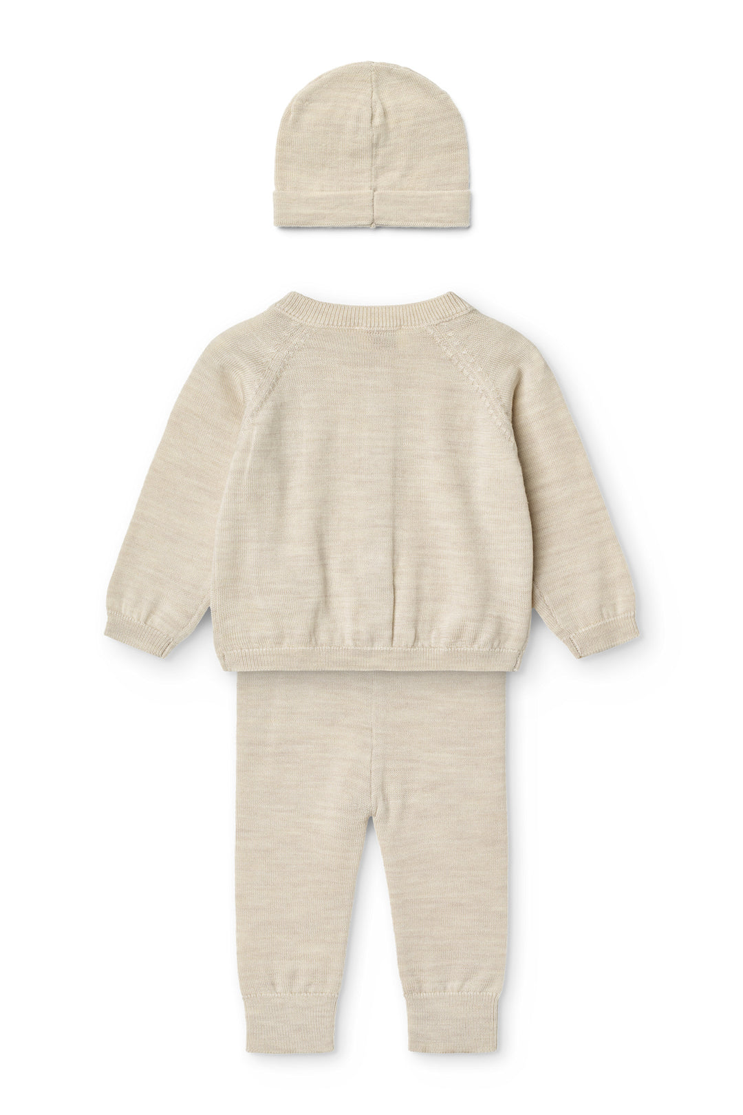 Classic Merino Baby Set - Pale Cream Melange