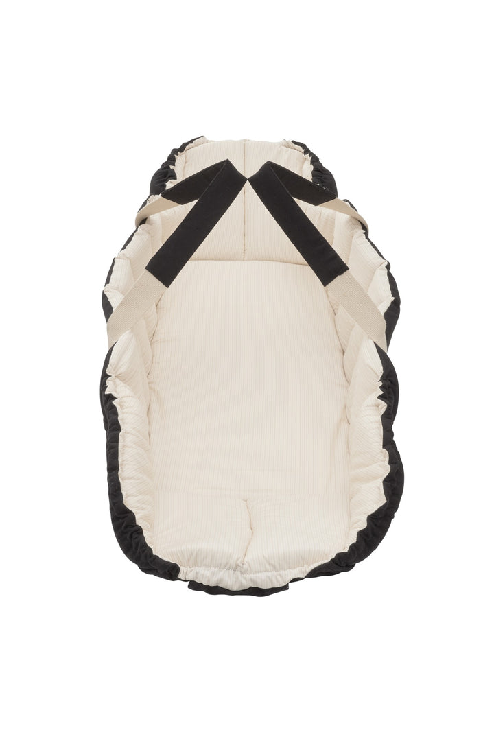 ORGANIC LIFT AND PLAYMAT - BLACK W. CREAM SOLID STRIPE