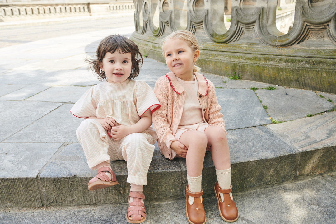 SEERSUCKER BLOUSE W. CONTRAST EDGE - DUSTY ROSE W CREAM STRIPE