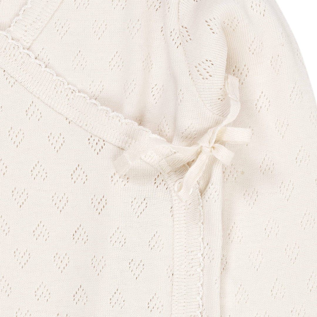 POINTELLE HEART CROSSOVER BODY LS - CREAM
