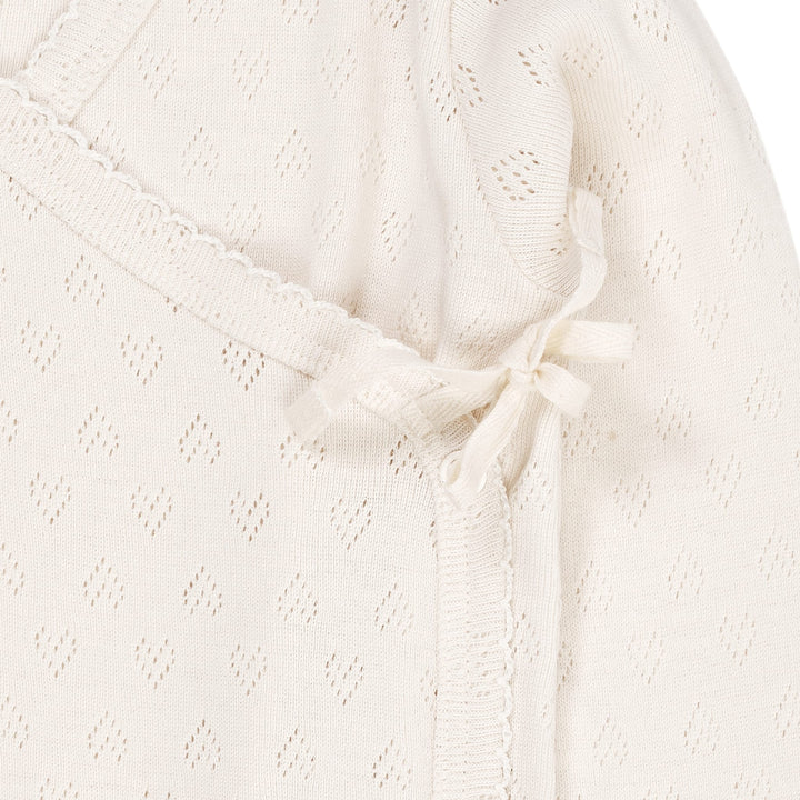 POINTELLE HEART CROSSOVER BODY LS - CREAM