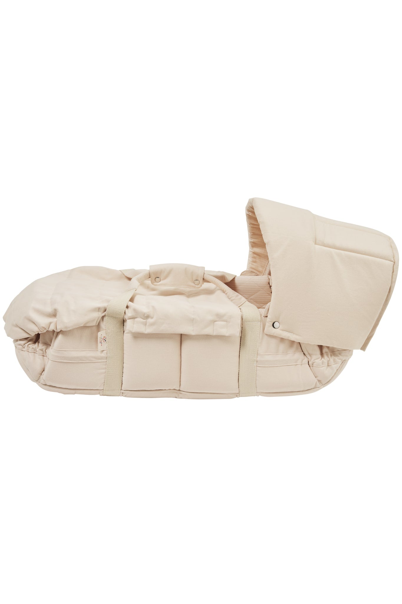 2 IN 1 HOOD FOR LIFT AND PRAM PILLOW - CREAM SOLID W. CREAM STRIPE