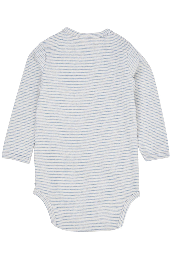 BABY STRIPED WRAP BODY LONG SLEEVE - LT. BLUE STRIPE