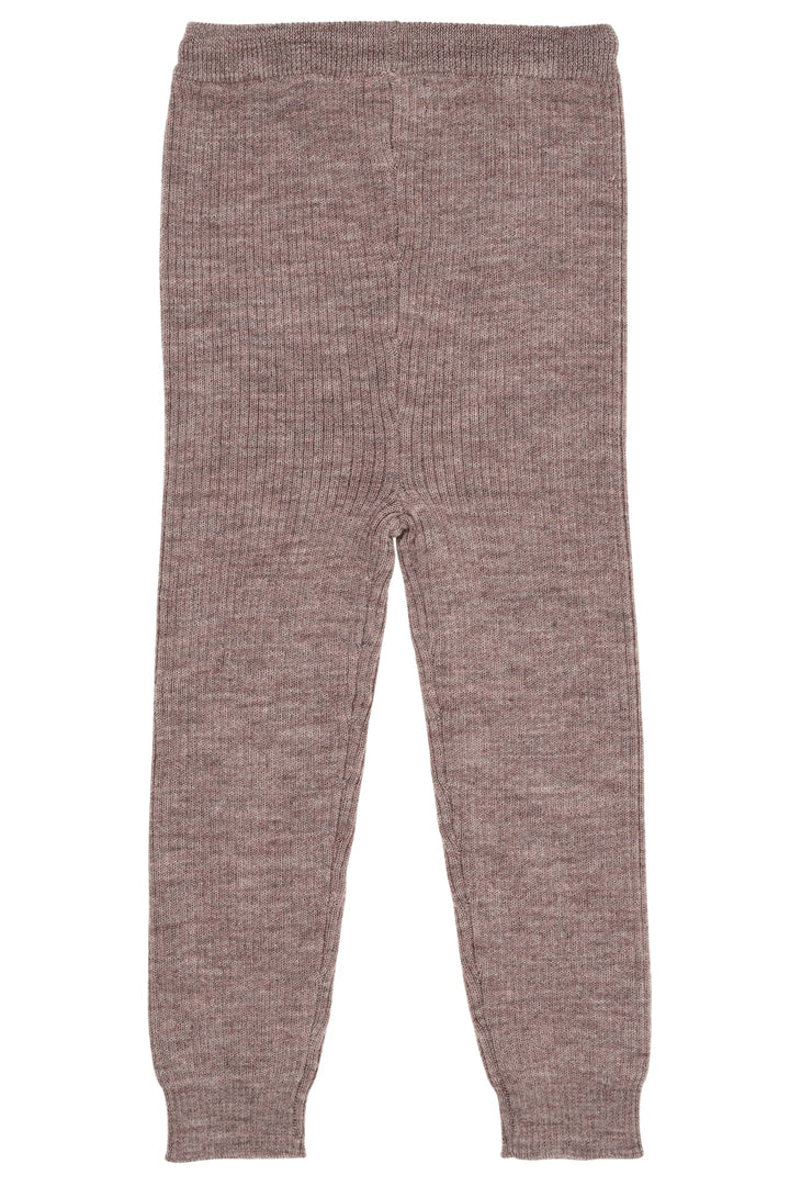 MERINO CLASSIC RIB LEGGINGS W. DRAWSTRINGS - NATURAL MELANGE