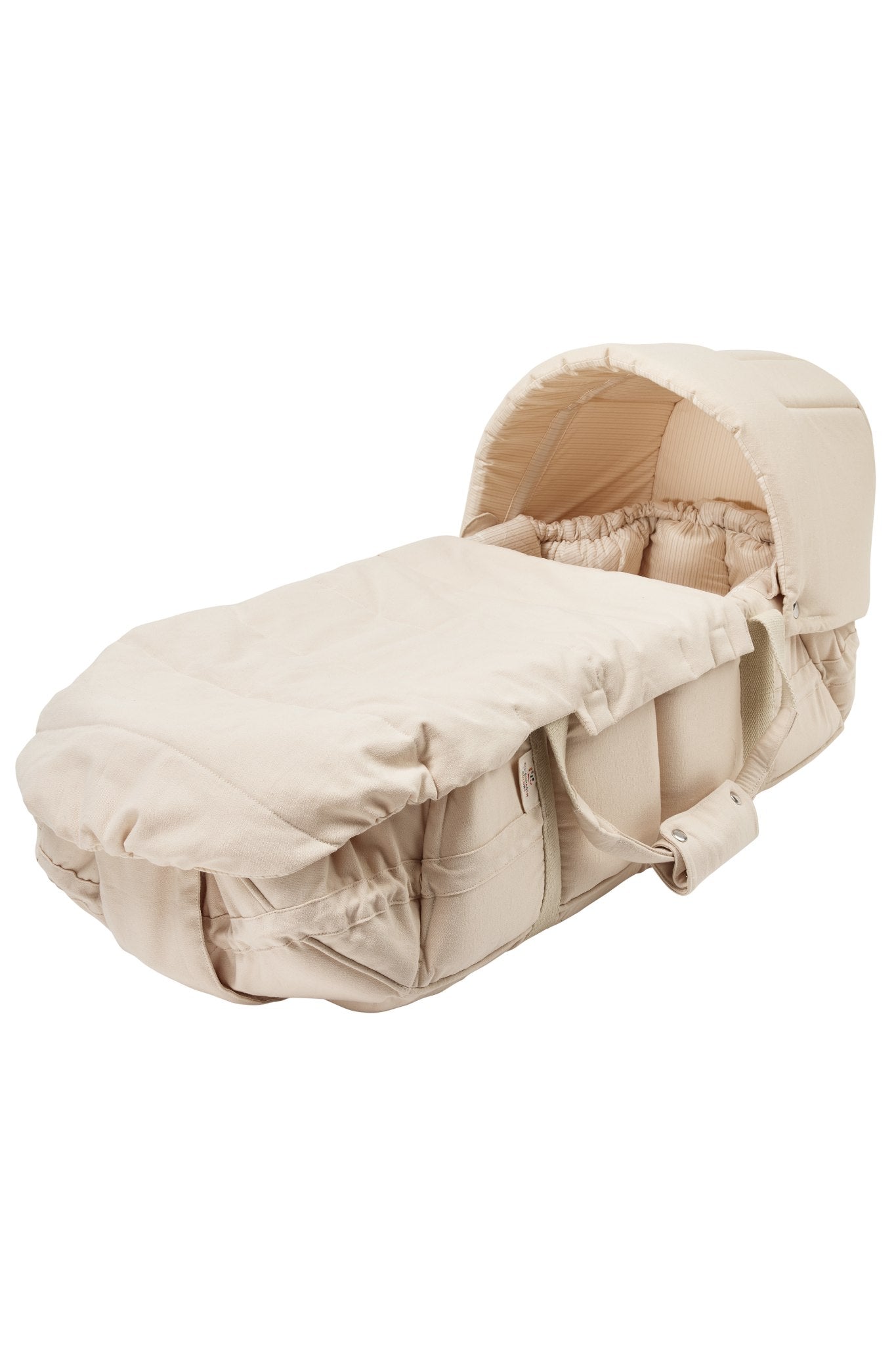 2 IN 1 HOOD FOR LIFT AND PRAM PILLOW - CREAM SOLID W. CREAM STRIPE