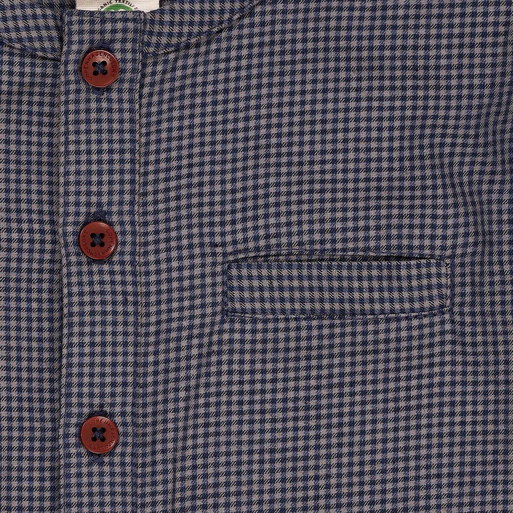 CHECK SHIRT W. PLACKET - NAVY CHECK COMBI