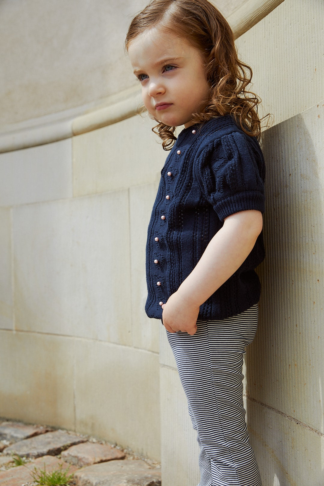 STRIPED FLARE PANT - NAVY/CREAM STRIPE