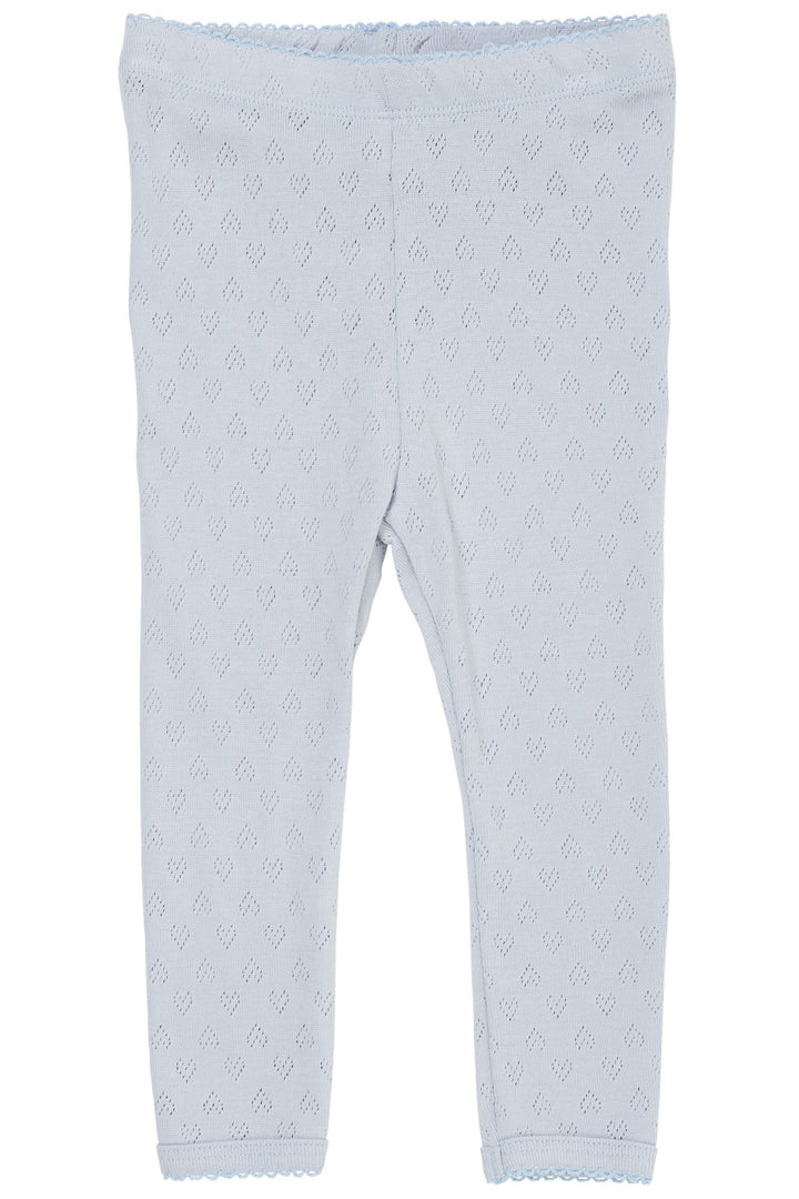 POINTELLE HEART LEGGINGS - DUSTY BLUE