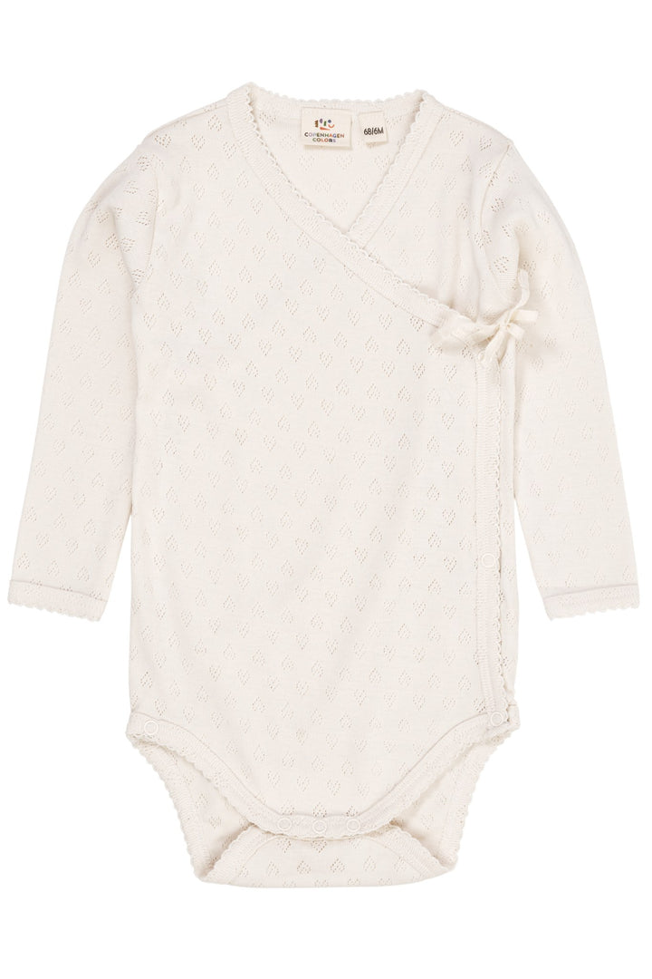 POINTELLE HEART CROSSOVER BODY LS - CREAM