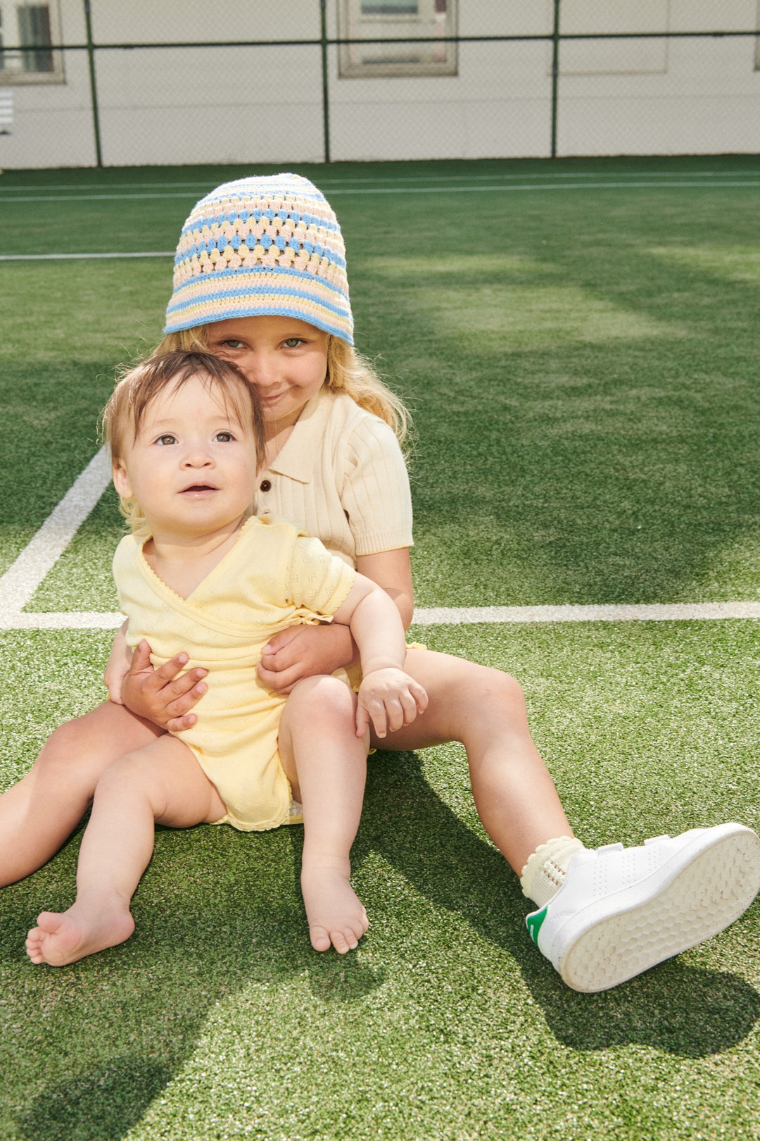 POINTELLE HEART CROSSOVER BODY SS - PALE YELLOW