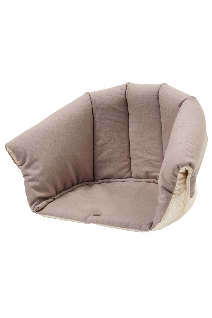 2 IN 1 HOOD FOR LIFT AND PRAM PILLOW - DARK GREY SOLID W. CREAM STRIPE