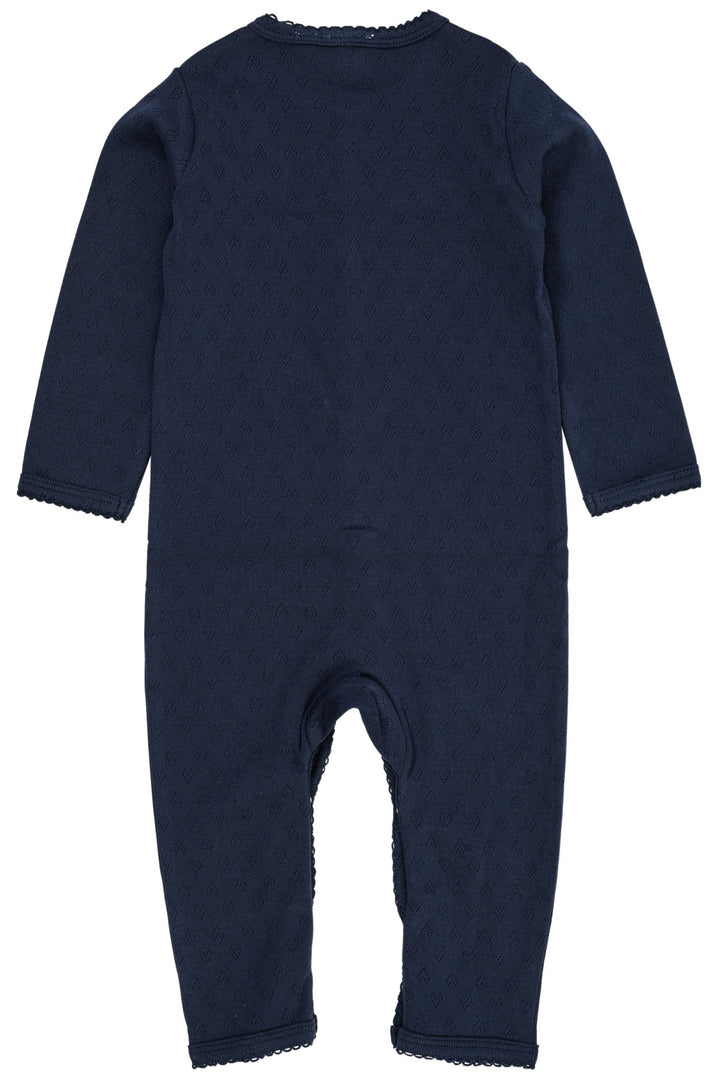 POINTELLE HEART FULL BODY - NAVY