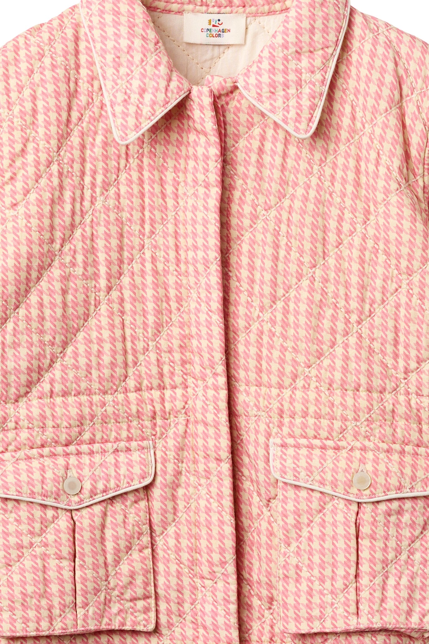 HOUNDSTOOTH QUILTED JACKET - PINK HOUNDSTOOTH MINI – COPENHAGEN