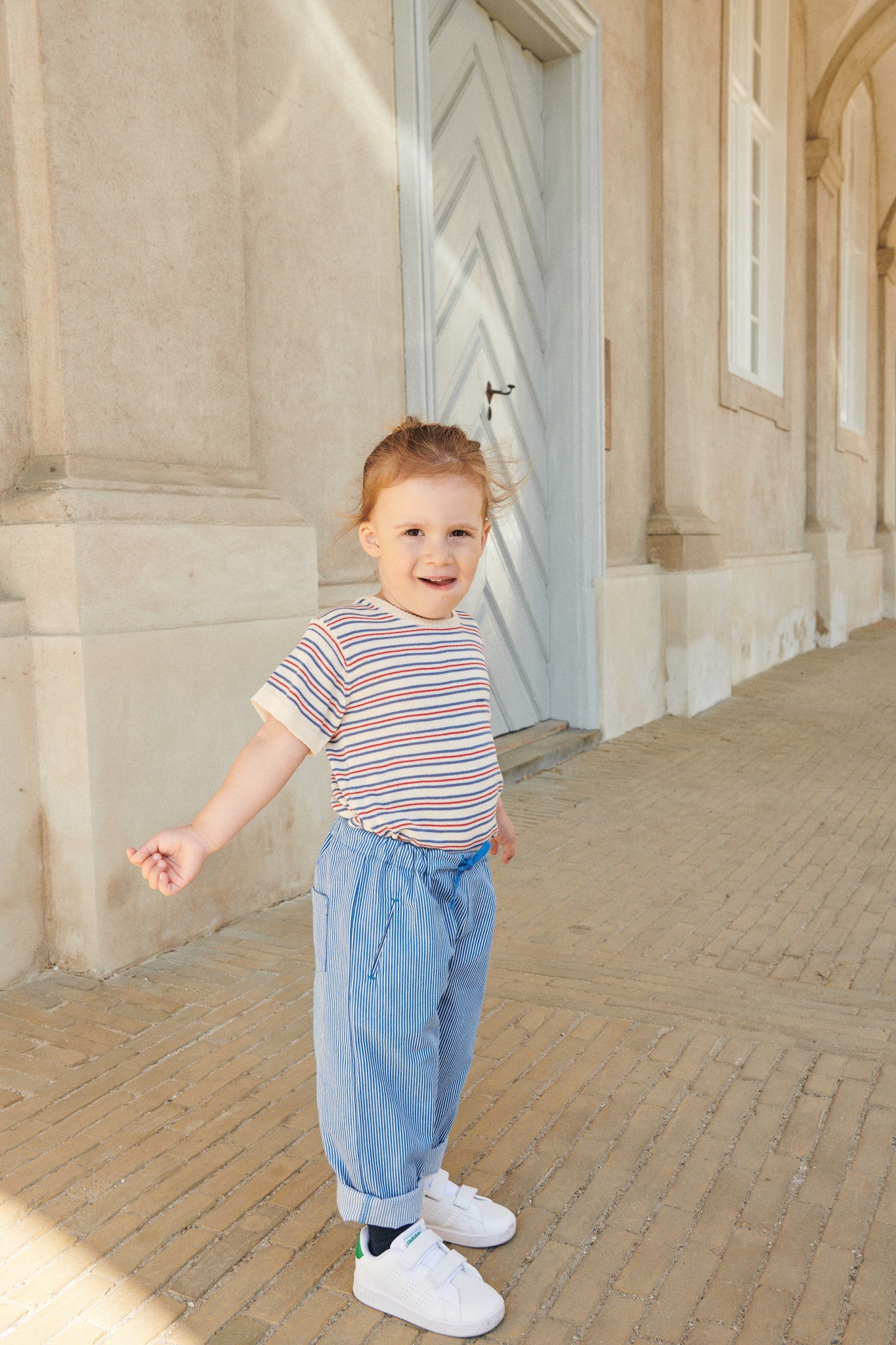 STRIPED YARNDYED PANTS - SHARP BLUE STRIPE