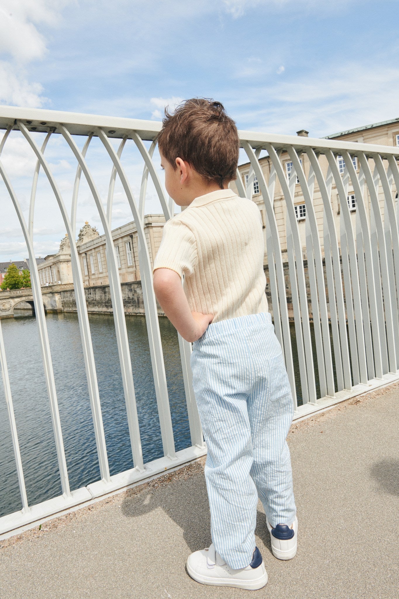 SEERSUCKER PANTS - SKY BLUE W CREAM STRIPE