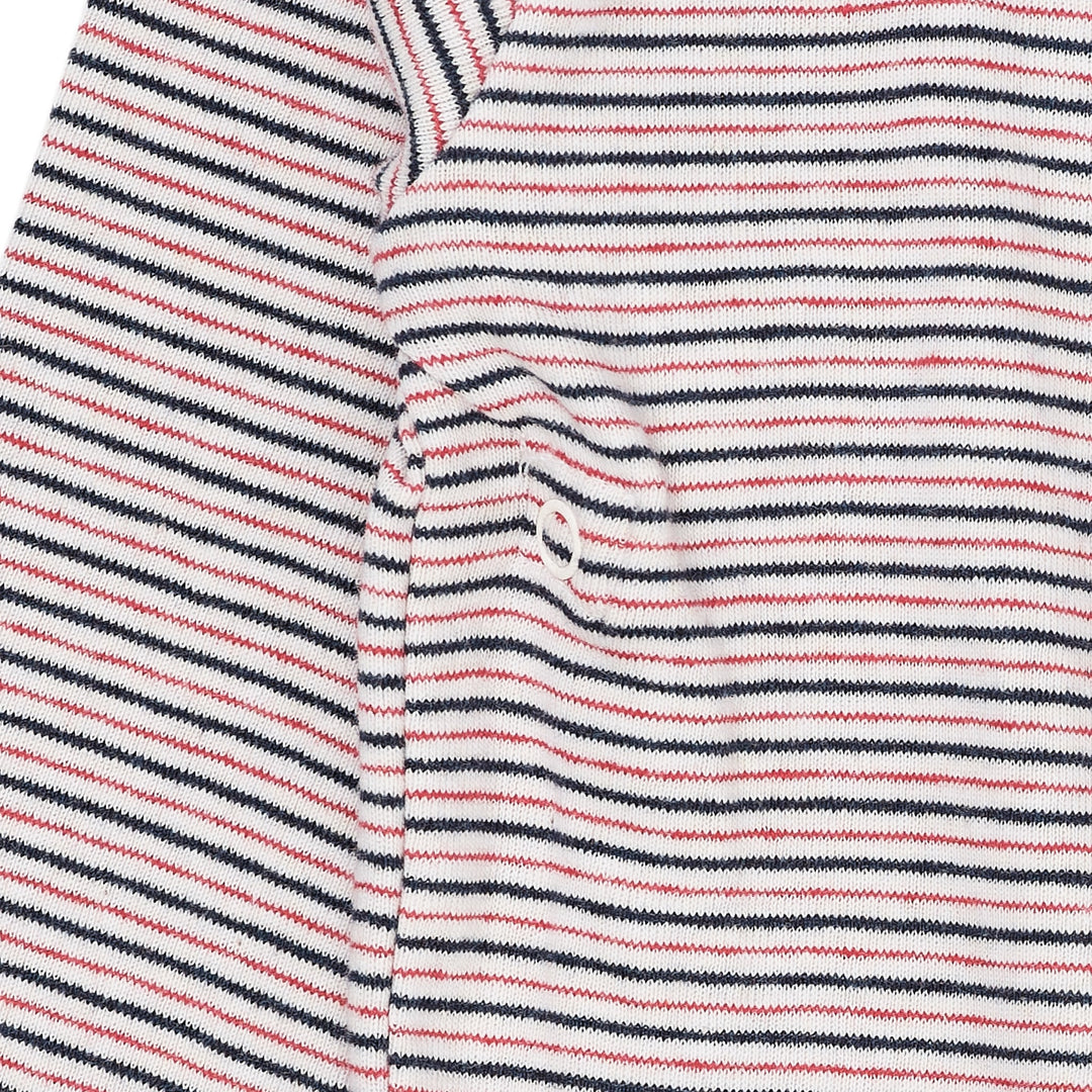 BABY STRIPED WRAP BODY LONG SLEEVE - BLUE/RED STRIPE