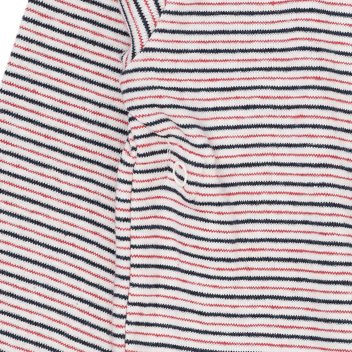 BABY STRIPED WRAP BODY LONG SLEEVE - BLUE/RED STRIPE