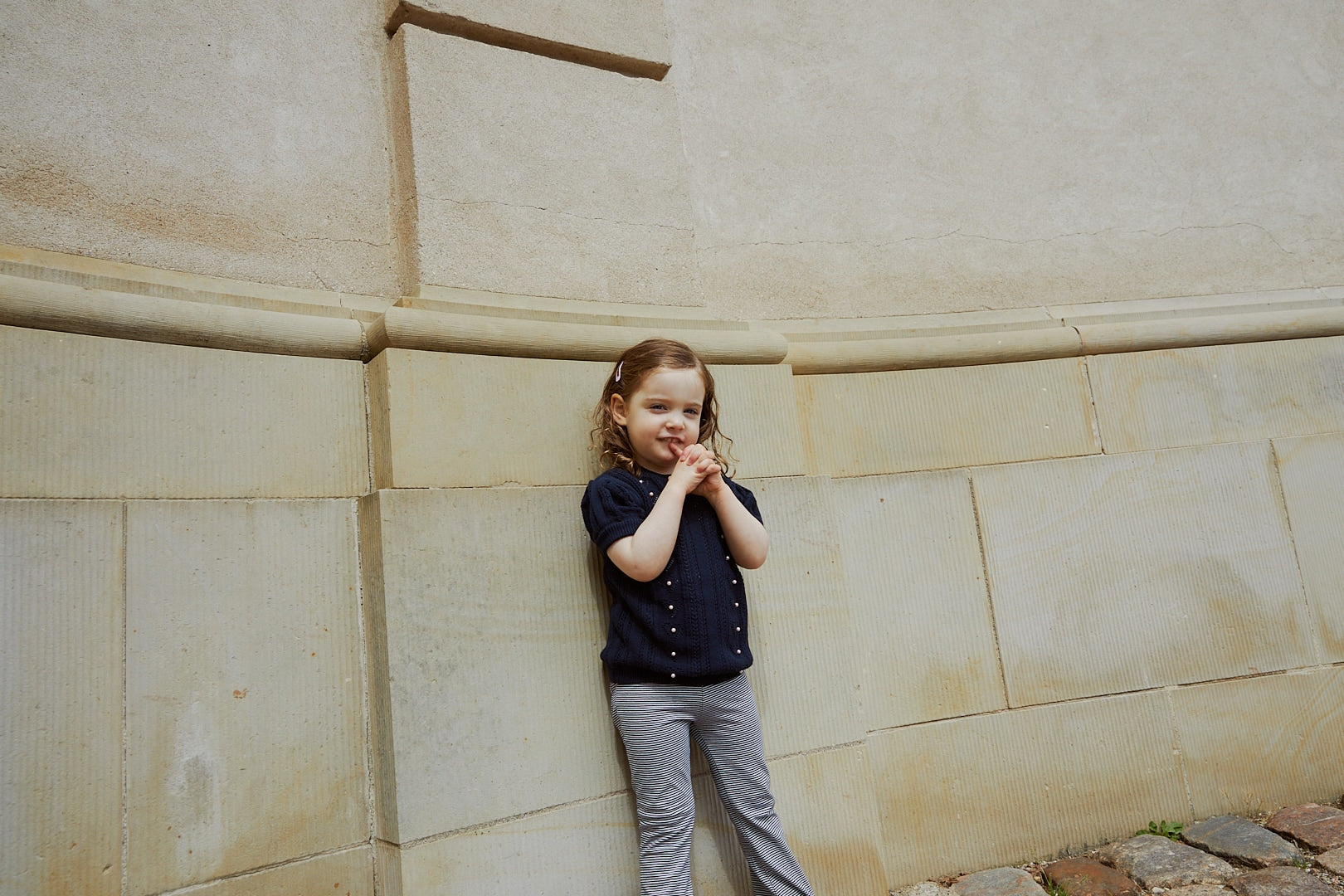 STRIPED FLARE PANT - NAVY/CREAM STRIPE