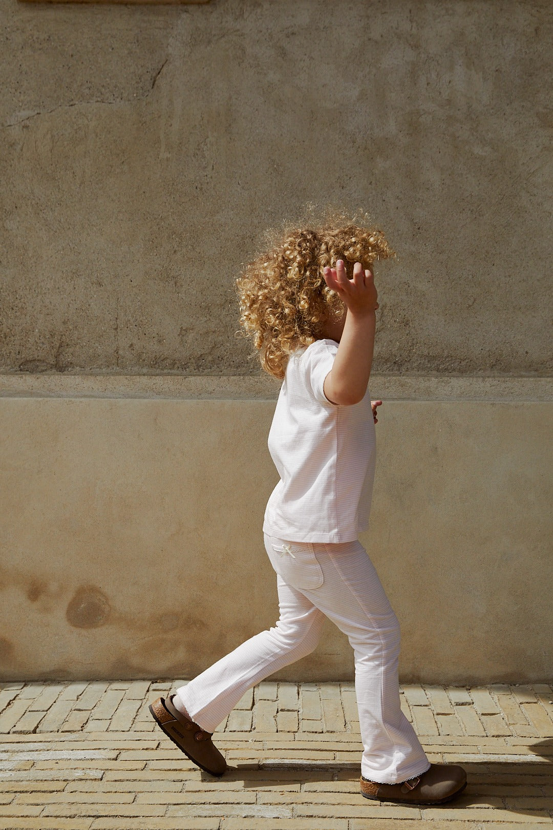 STRIPED FLARE PANT - BALLERINA/CREAM STRIPE