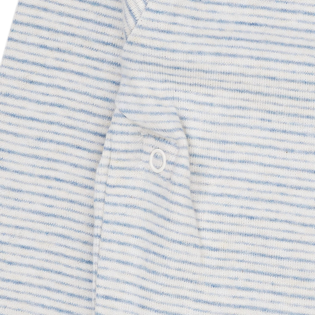 BABY STRIPED WRAP BODY LONG SLEEVE - LT. BLUE STRIPE