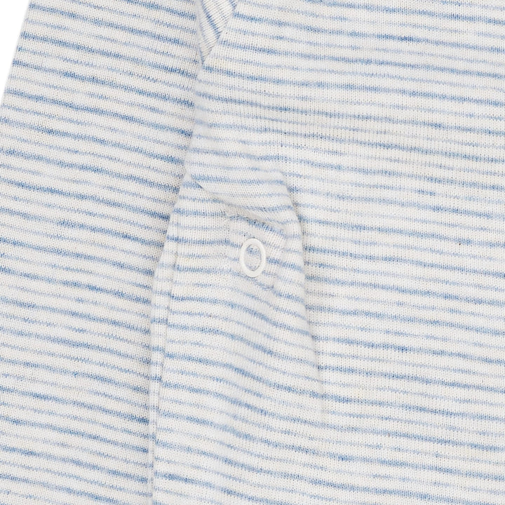 BABY STRIPED WRAP BODY LONG SLEEVE - LT. BLUE STRIPE