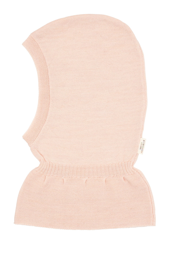LT. KNITTED MERINO BALACLAVA WITH FRILL - SOFT PINK