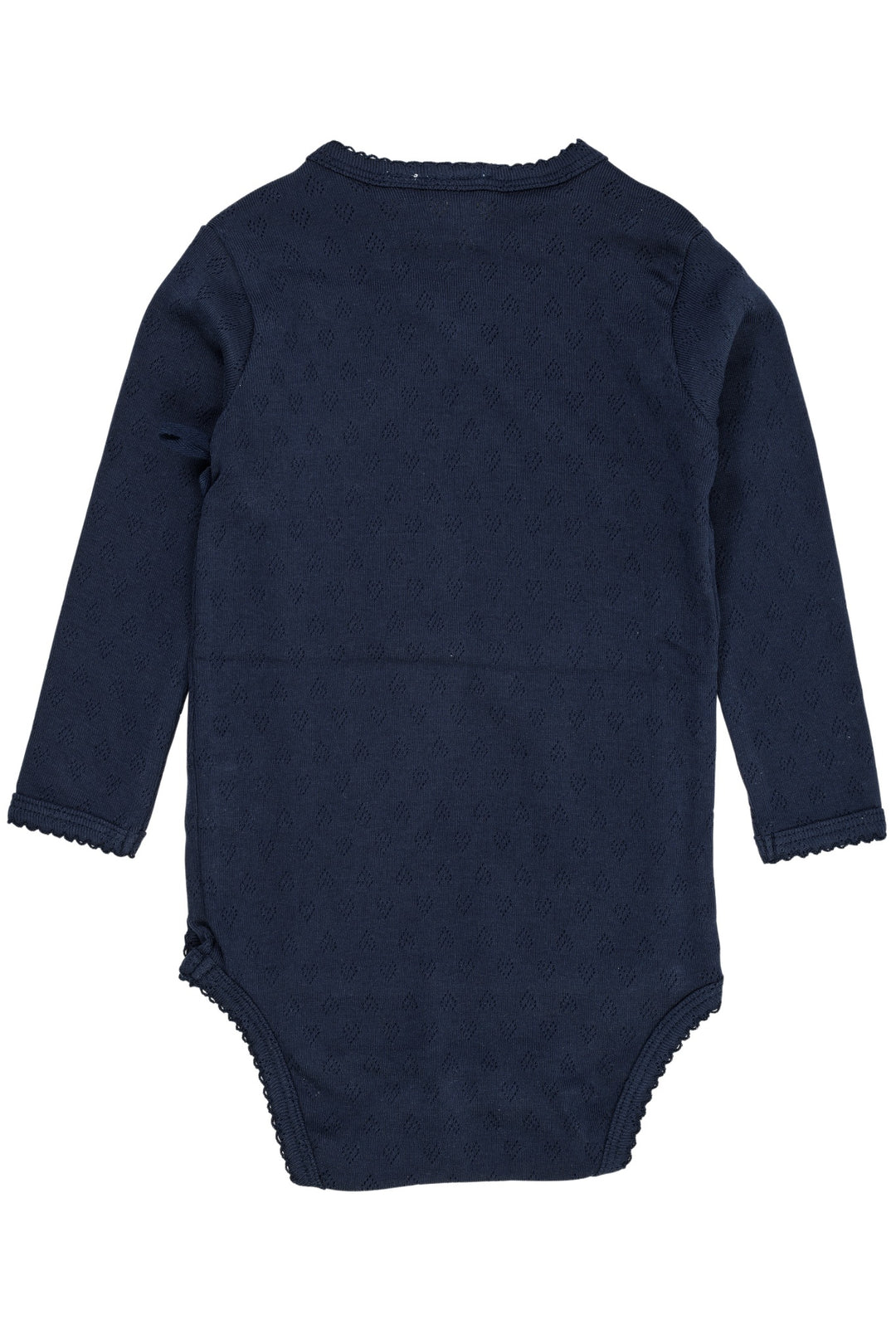 POINTELLE HEART CROSSOVER BODY LS - NAVY