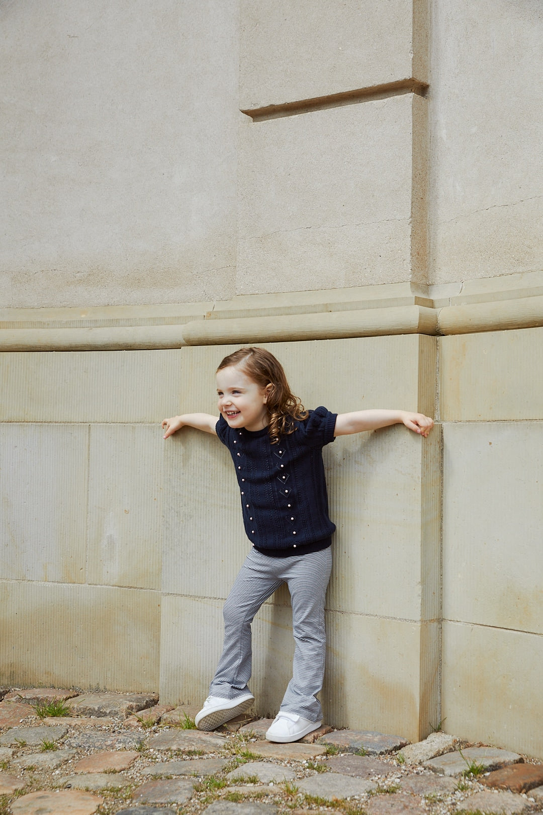 STRIPED FLARE PANT - NAVY/CREAM STRIPE