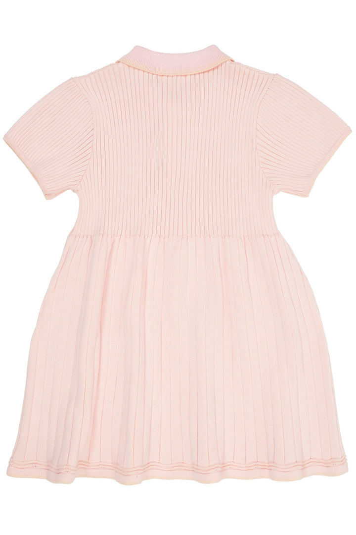 RIB POLO KNITTED DRESS - BALLERINA/CREAM COMB.