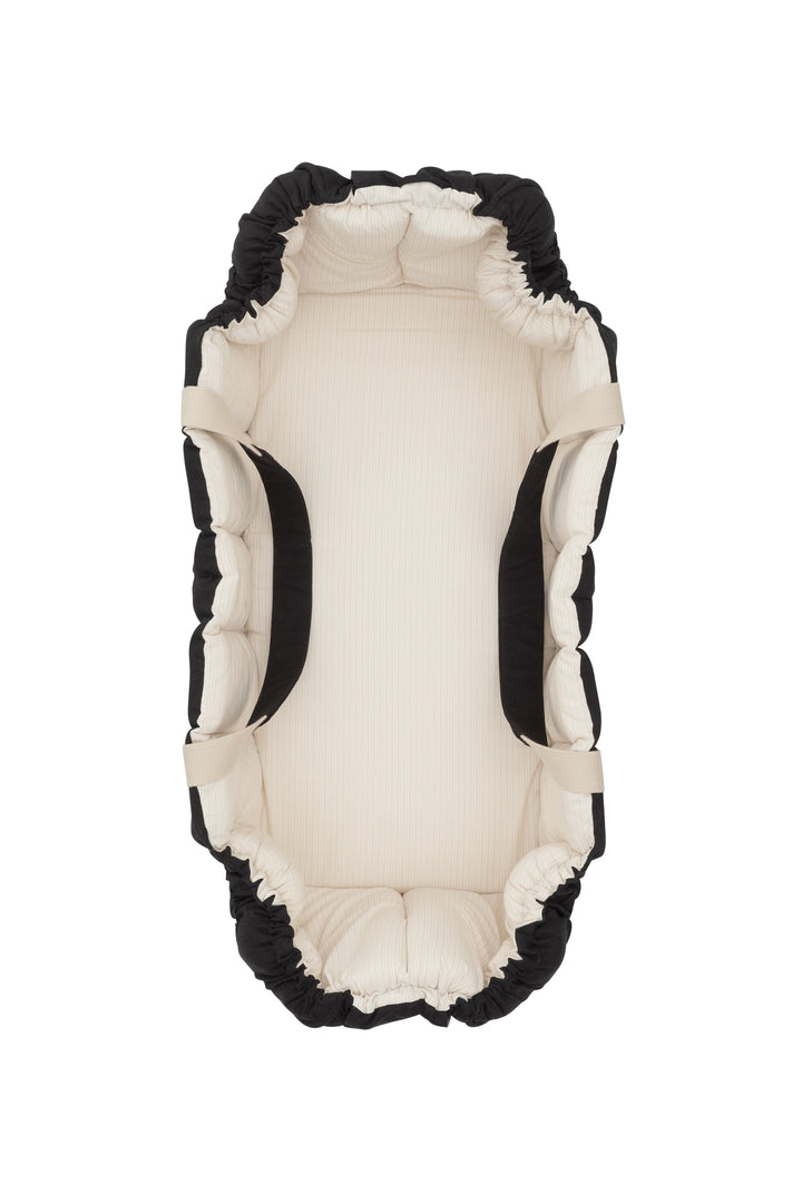 ORGANIC LIFT AND PLAYMAT - BLACK W. CREAM SOLID STRIPE