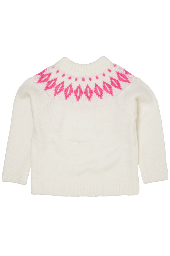 WOOL ICELAND BLOUSE - CREAM/BUBBLEGUM COMBI