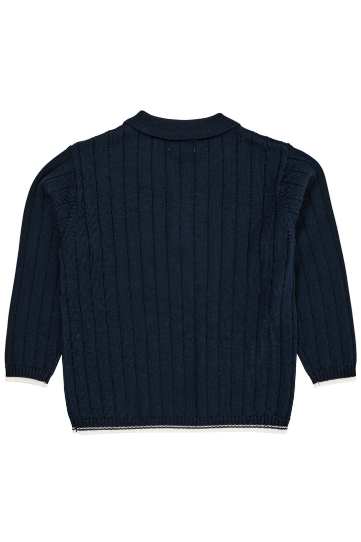 MERINO POLO SHIRT - NAVY/CREAM COMBI