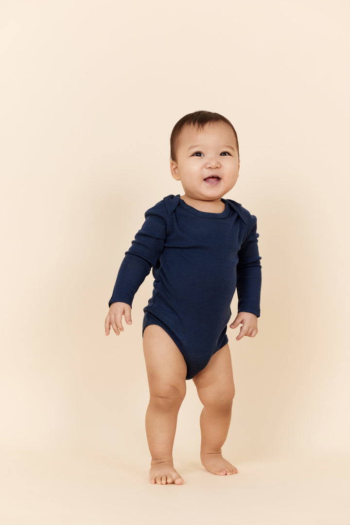 MERINO LIGHT KNITTED BODYSTOCKING - NAVY