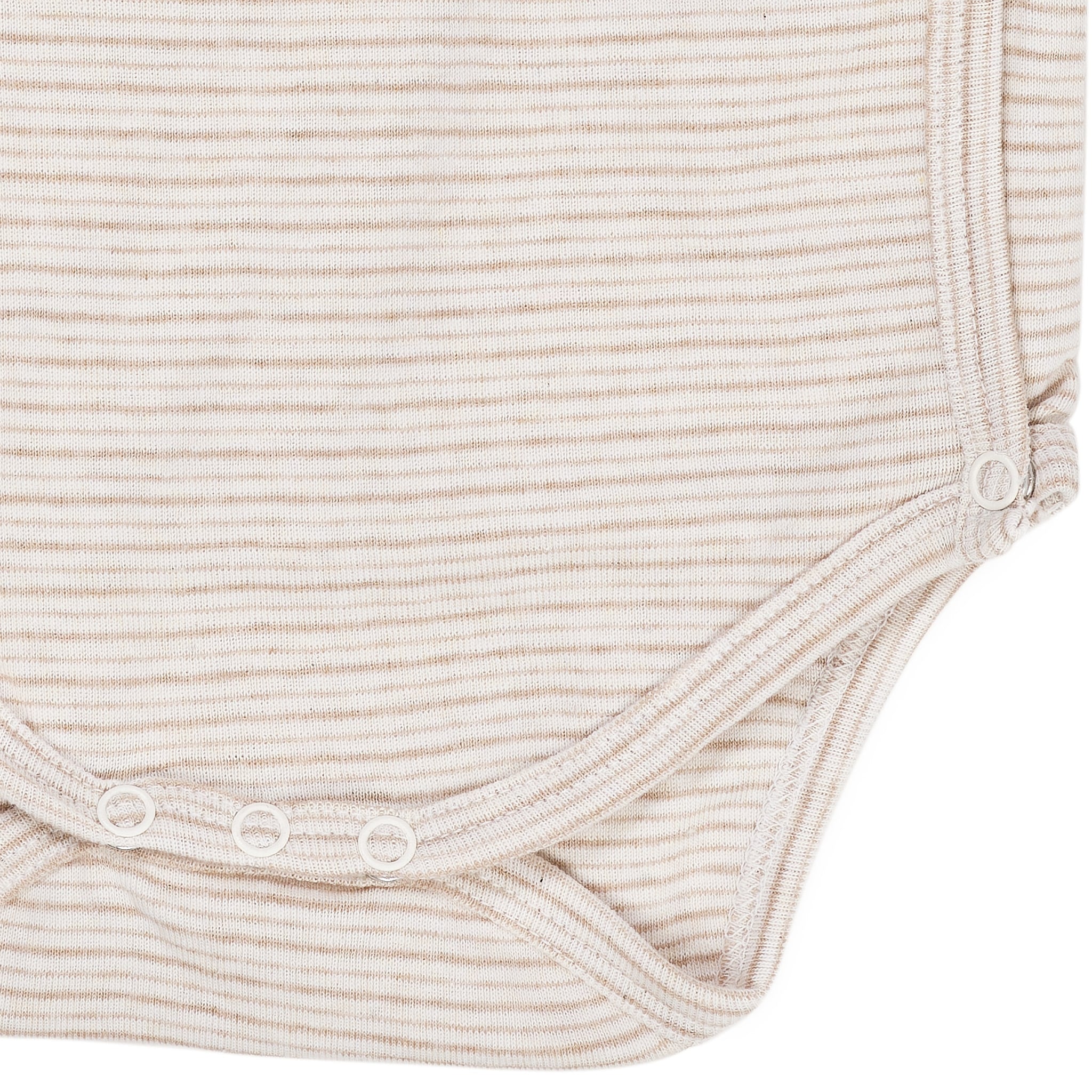 BABY STRIPED WRAP BODY LONG SLEEVE - BEIGE STRIPE