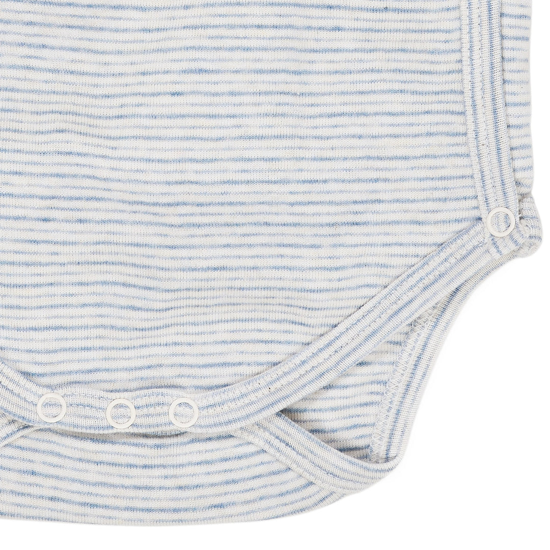 BABY STRIPED WRAP BODY LONG SLEEVE - LT. BLUE STRIPE