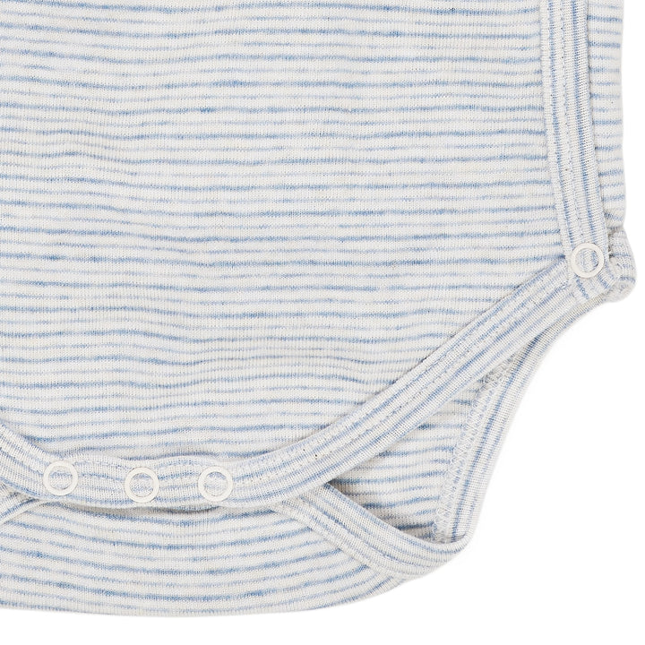BABY STRIPED WRAP BODY LONG SLEEVE - LT. BLUE STRIPE